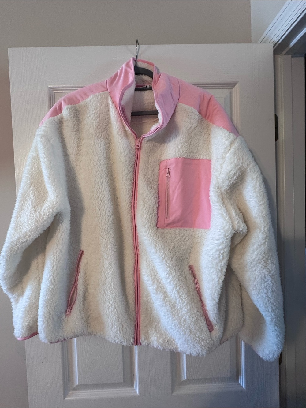 Crown & Ivy Sherpa Zip Front Jacket